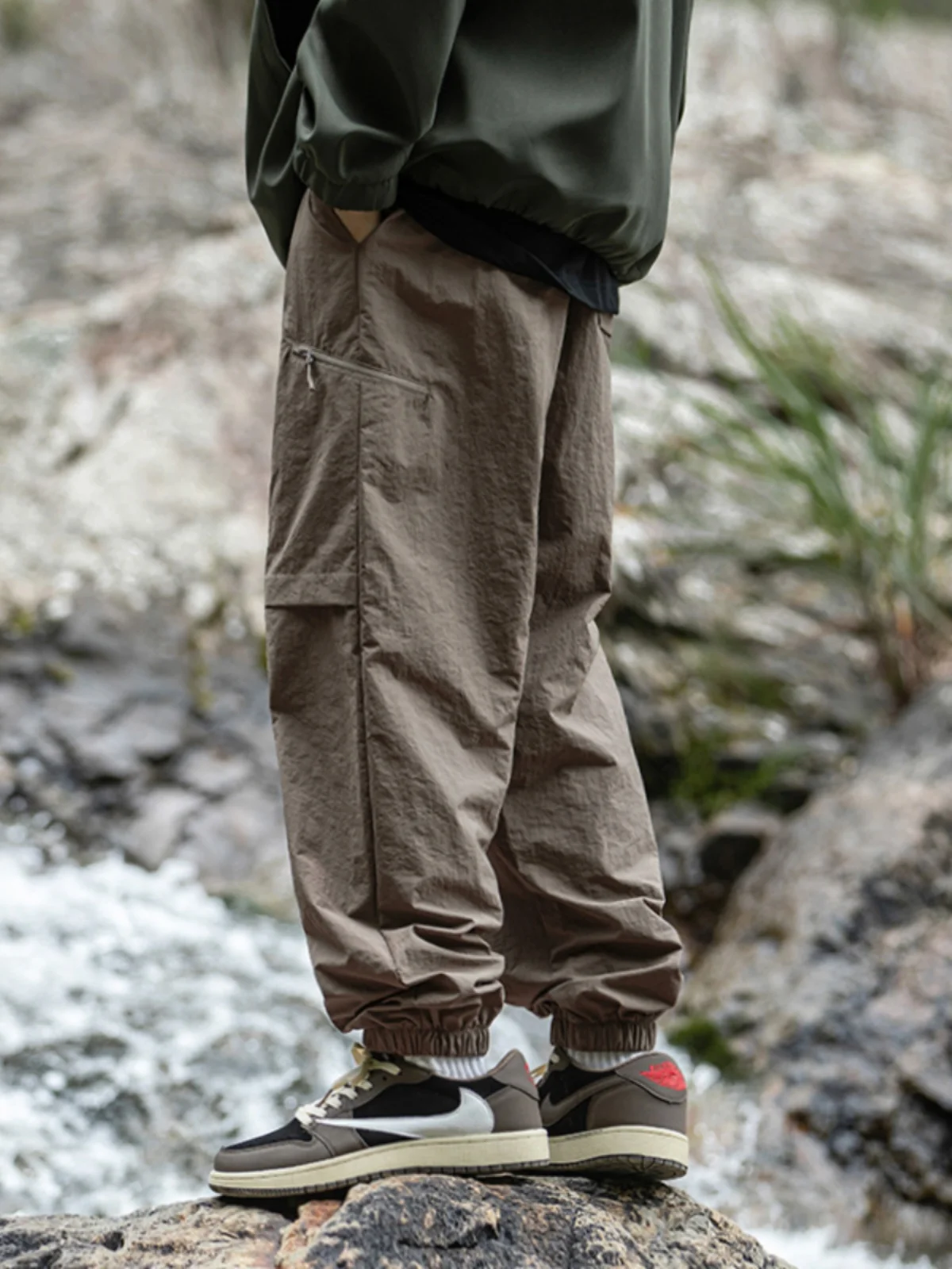 

Qui Dry Nylon Hiking Pants Men's Summer Tactical Workwear Trousers Outdoor Breathable Cargo orts Casual Loose Fit Long Pants