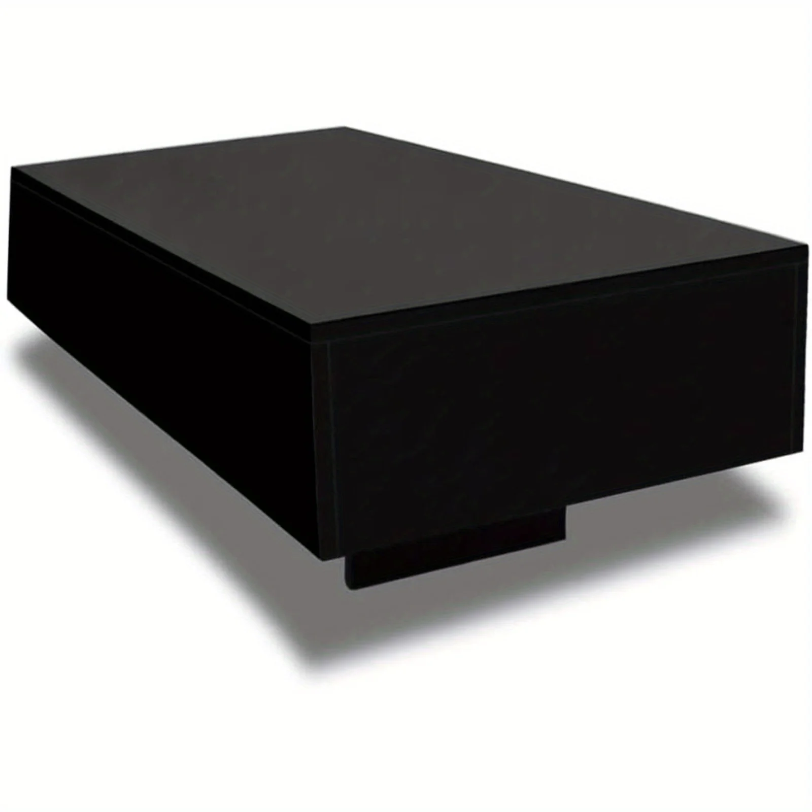 Living Room Rectangle High Gloss Black Coffee Table  Black 33.5