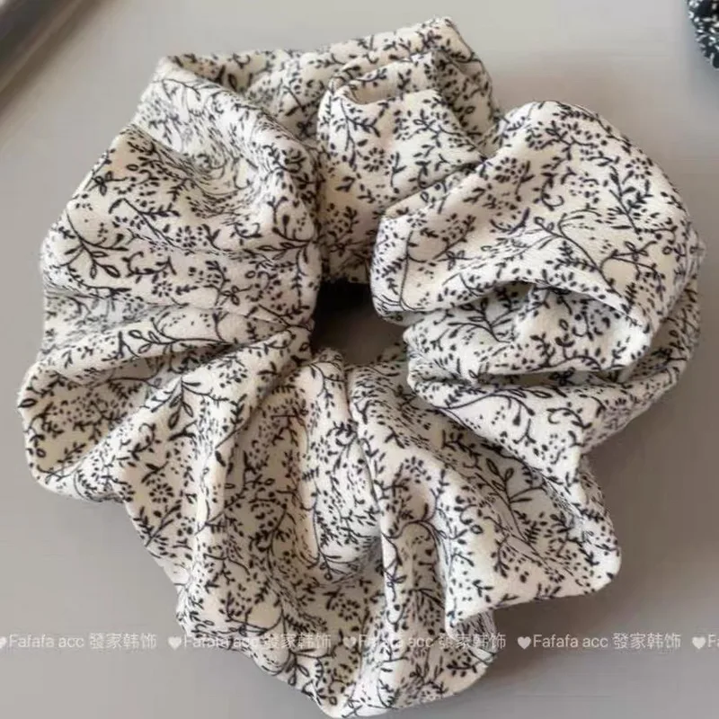 Korea Mode Big Floral Scrunchie Für Frauen Übergroße haarbänder mädchen elastische haargummi grande haar seil colet scrunchies geschenk – Detail 6