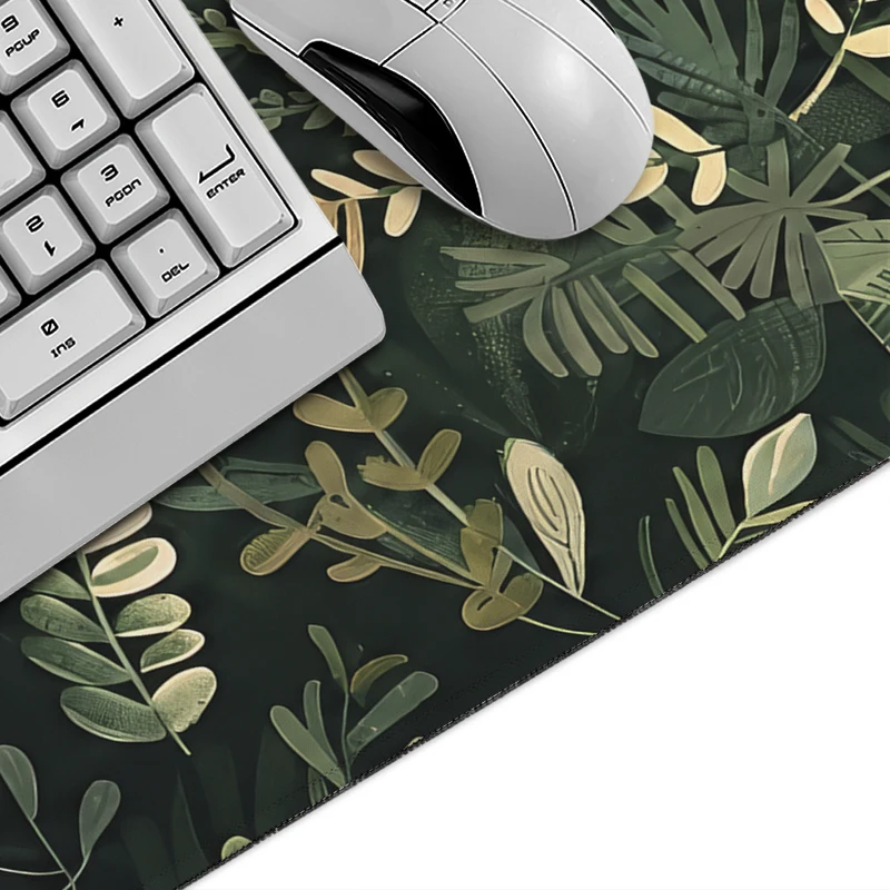 Mouse Pad Dark Green Plants Gaming printon demand New Custom Mousepad XXL keyboard pad Playmat Computer Desktop Mouse Pad