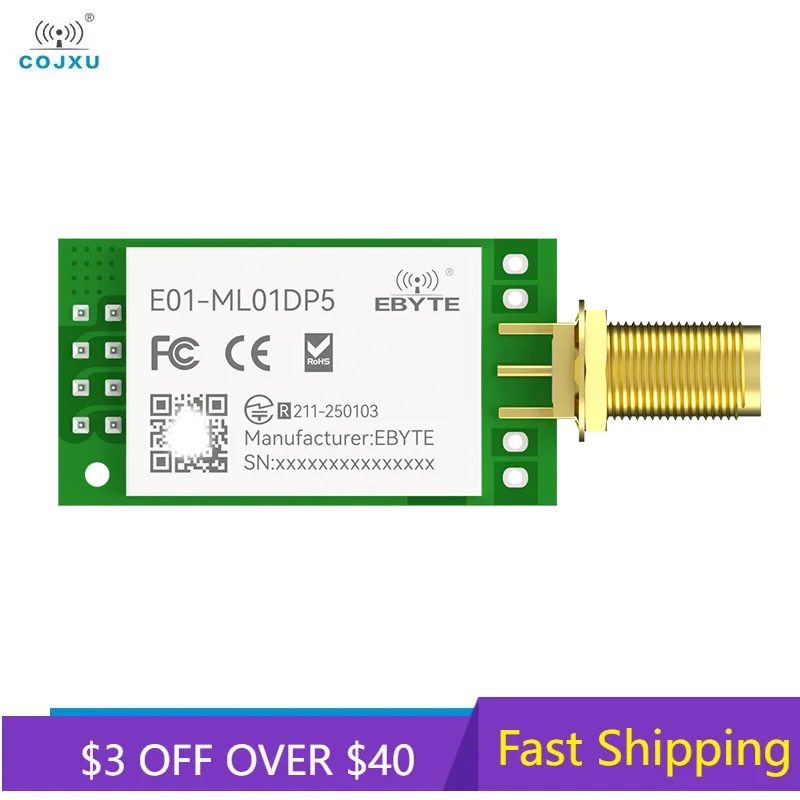 SPI nRF24L01 PA LNA 2.4GHz Rf Module E01-ML01DP5 2.5km Long Range 20dBm IoT Rf Transmitter Receiver Shield for Arduino nRF24L01P