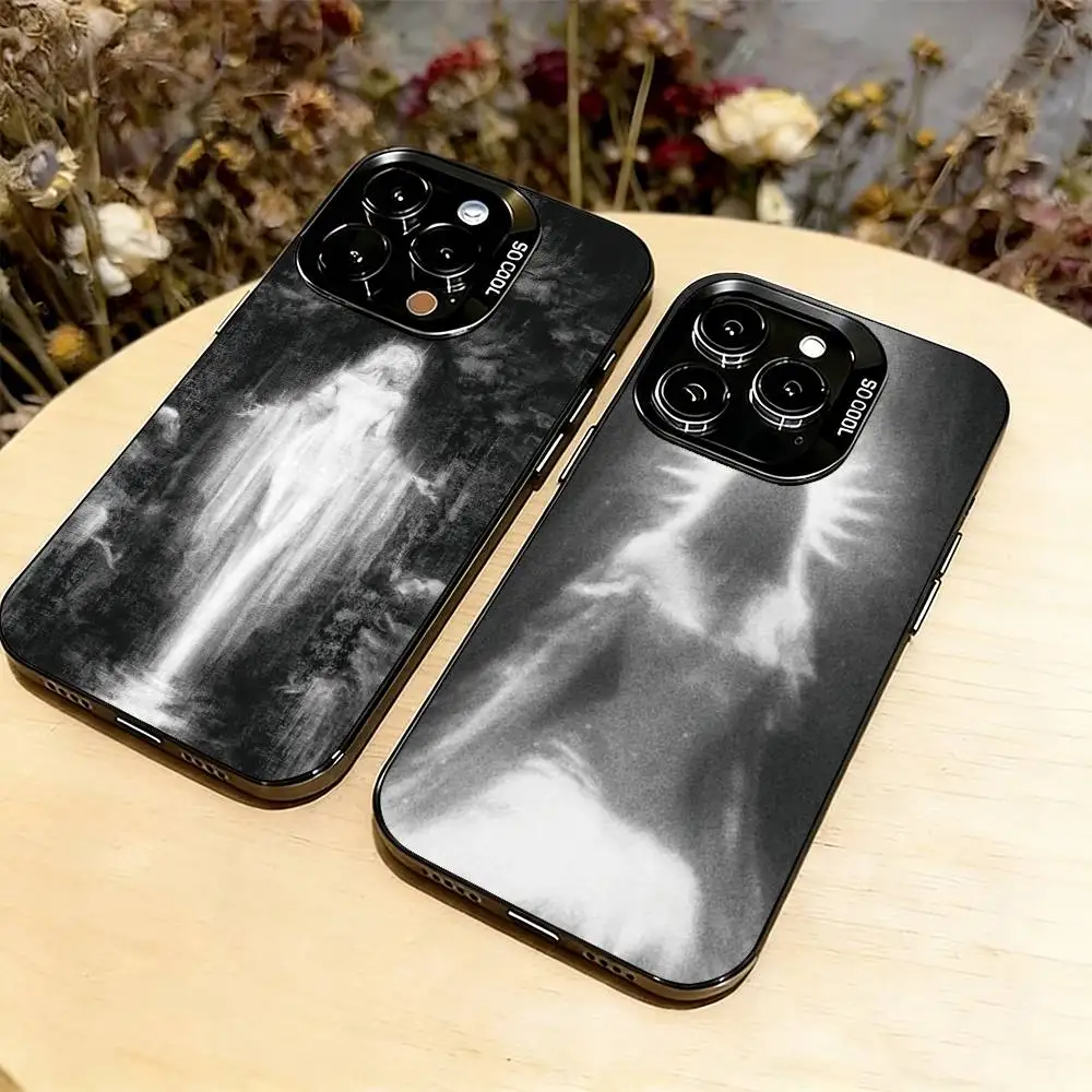 

Gothic Girl Sculpture Retro Phone Case For iPhone 17,16,15,14,13,12,11 Plus,Pro Max,XS,Colorful Silver Phone case Funda Cover