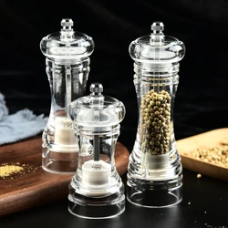 Manual Pepper Grinder- Acrylic Salt and Pepper Shakers Adjustable Coarseness by Ceramic Rotor kitchen accessories