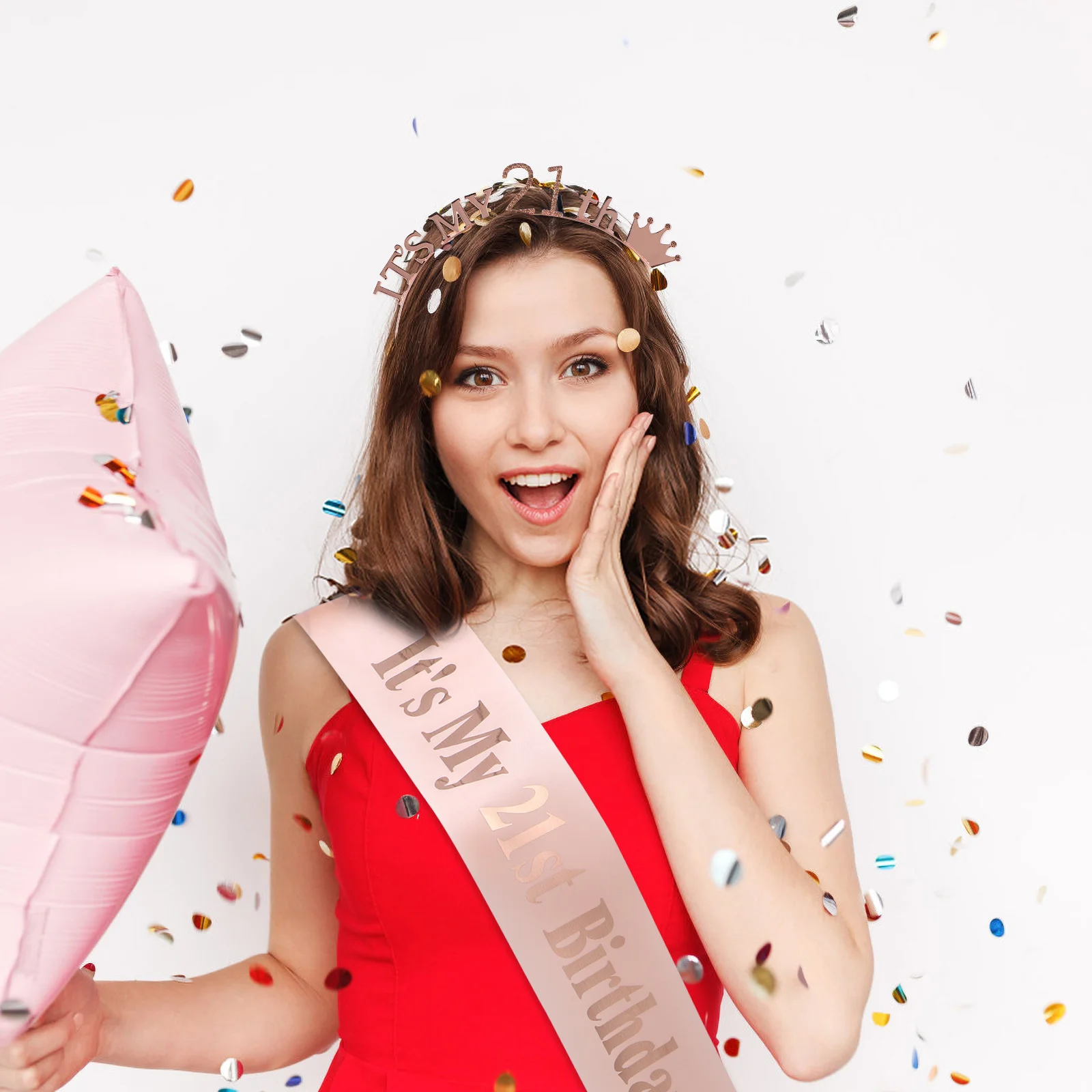 

2 Pcs Crown Headband Birthday Costume Accessories Party Hairband Favors Dressing Props Shoulder Strap Sash The