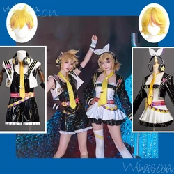 Anime Rinn Lenn Game Muse Dash Cosplay Costume Uniform Jacket Skirt Wig Set Halloween Party Role Play Outfits for Women Men