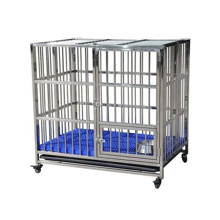

Heavy Duty Dog Kennel Strong Metal Crate With 4 Wheels Dog Cages Metal Kennels