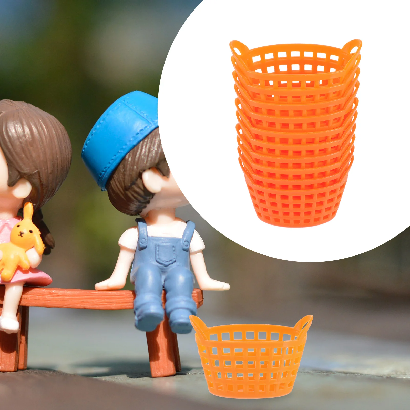 

10Pcs Miniature Handheld Basket Plastic Small Size for Kids Mini House Decor Easter Baby Shower Candy Jewelry Storage