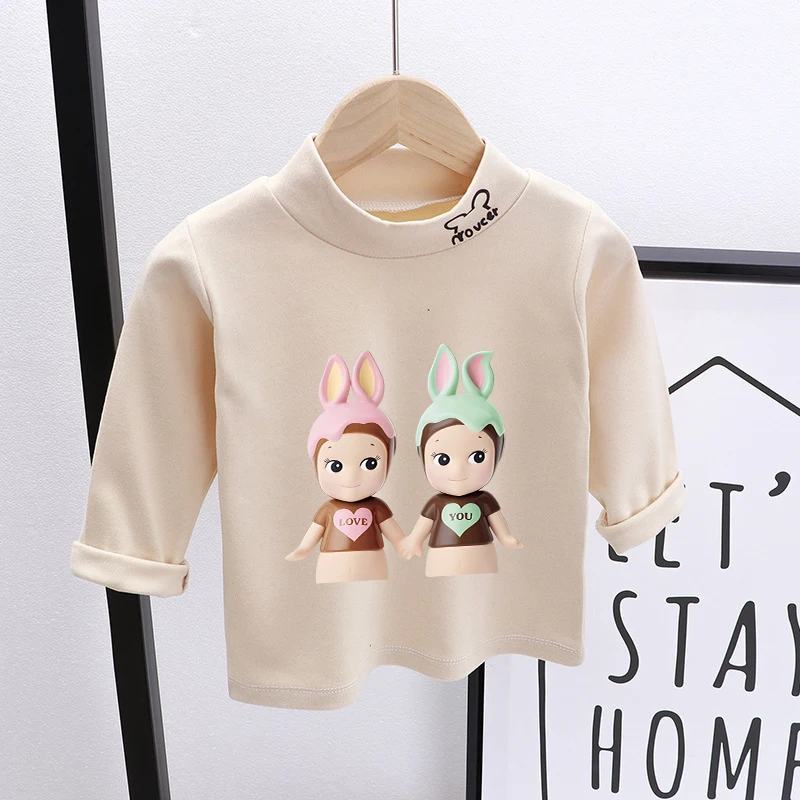 Sonny Angel Base Shirts Derong High Collars Long Sleeves Self-heating Soft Thermal Tops Cute Anime Baby Intimate Kids Clothes