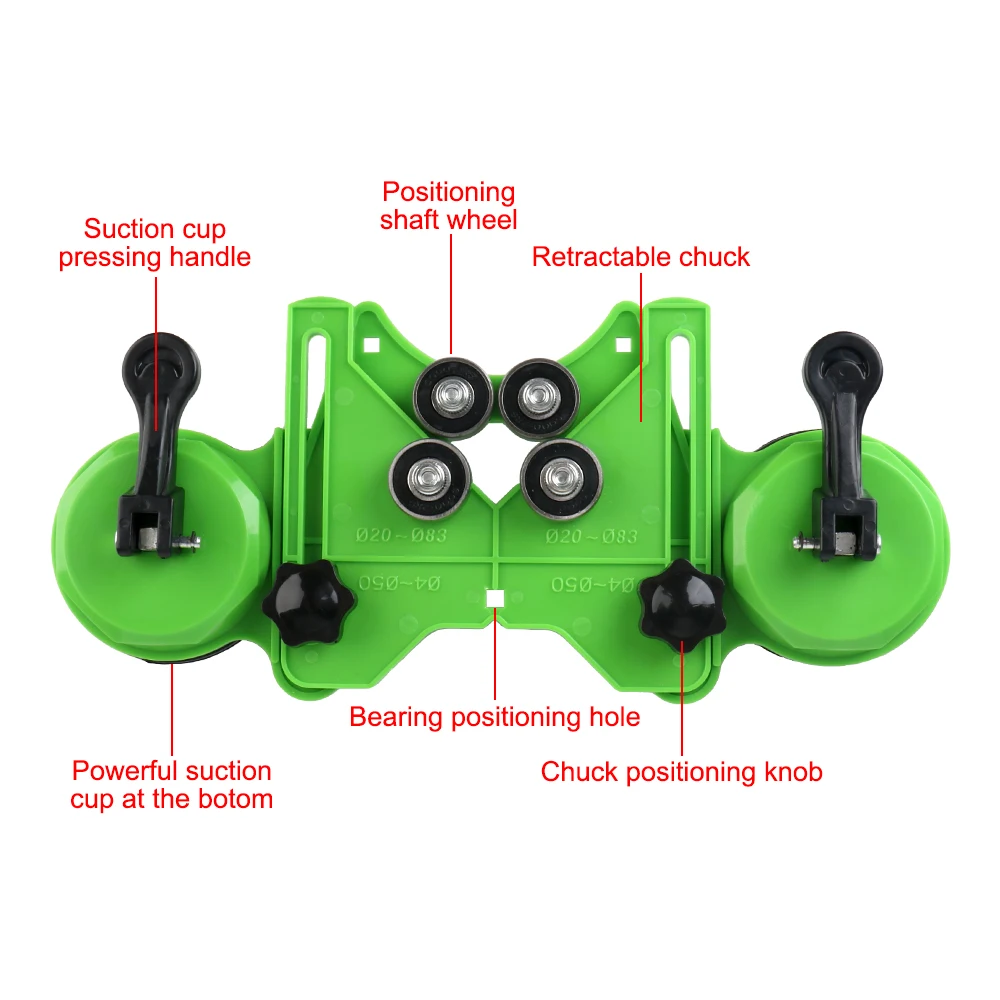 4-83mm Glass Tile Opening Locator Double Suction Cup Guide Hole Locator Punch Drill Guide Drills Hole Centering Positioning