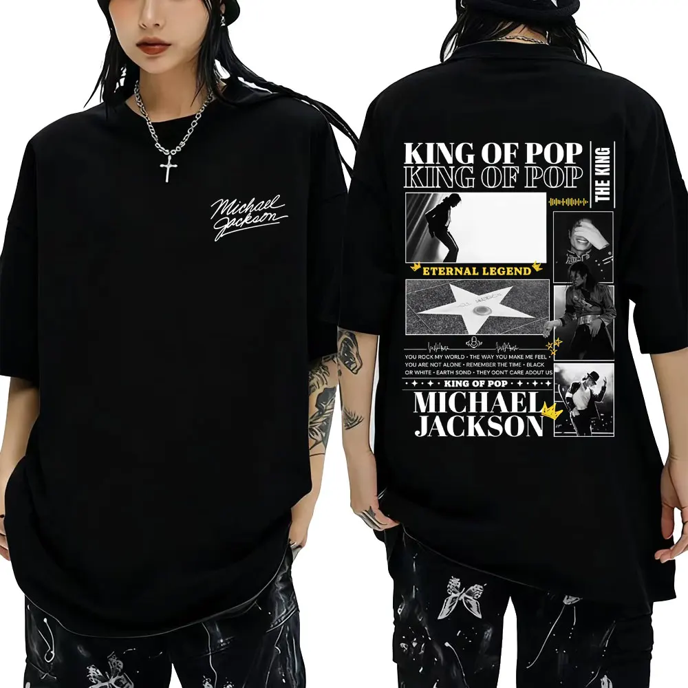 Michael Jackson King of Pop 2026 T-shirt Men Women Retro Gothic Rock T Shirt Men's Hip Hop Punk Oversized Short Sleeve T-shirts