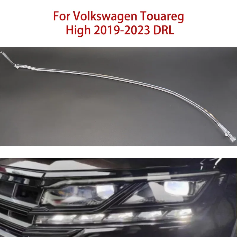 بدوره وحدة الإشارة الصابورة البيضاء ل Volkswagen طوارق عين الملاك سيارة DRL ضوء دليل قطاع 2019-2023 LED النهار تشغيل ضوء