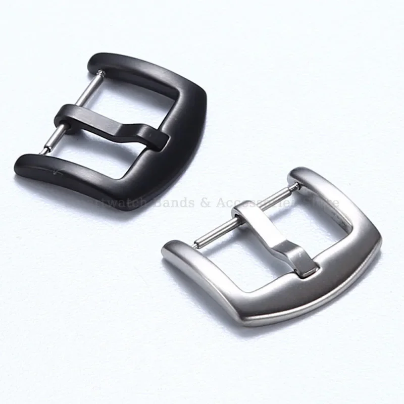 16 مللي متر 18 مللي متر 20 مللي متر 22 مللي متر 24 مللي متر الفولاذ المقاوم للصدأ مشبك ساعة ل الجلود شريط مطاطي نحى المشبك الفضة الأسود دبوس مشبك اكسسوارات