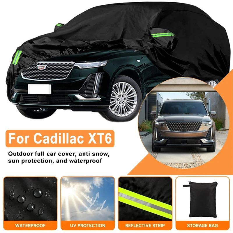 Waterproof Car Cover For Cadillac XT6 2019-2026 Outdoor Full Car Cover Wind Sun UV Dust Rain Snow All Weather Protection