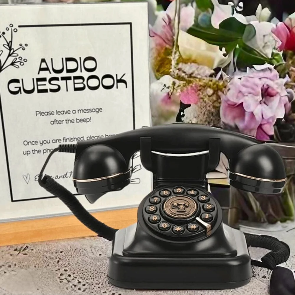 Retro touch-tone audio guestbook phone message recorder vintage phone wedding recording audio guestbook phone