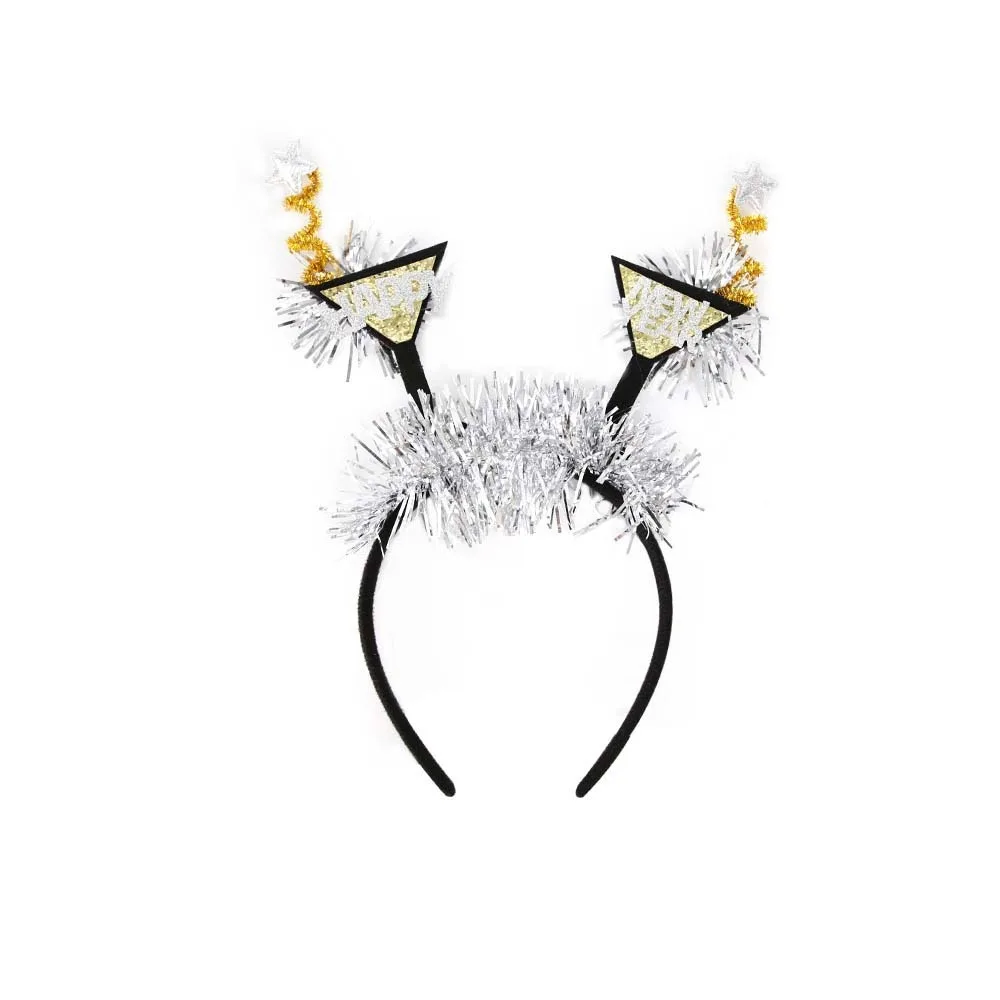 

Sequin 2026 New Year Headband Party Decoration Star/Crown Christmas New Year Headpiece Creative Colorful Glitter Hair Hoop