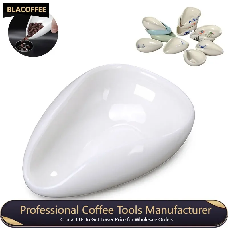 

Coffee Beans Dose Trays Ceramic Teaspoon Tea Separator Coffee Bar Accessories Coffee Bean Measuring Spoons Shovel Tea Scoop