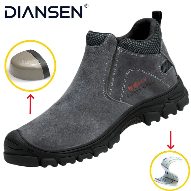 

Safety Shoes Men's Steel Toe Anti Smashing Shoes, Lightweight, Puncture Resistant, Indestructible, Anti Slip Men's Work Shoes