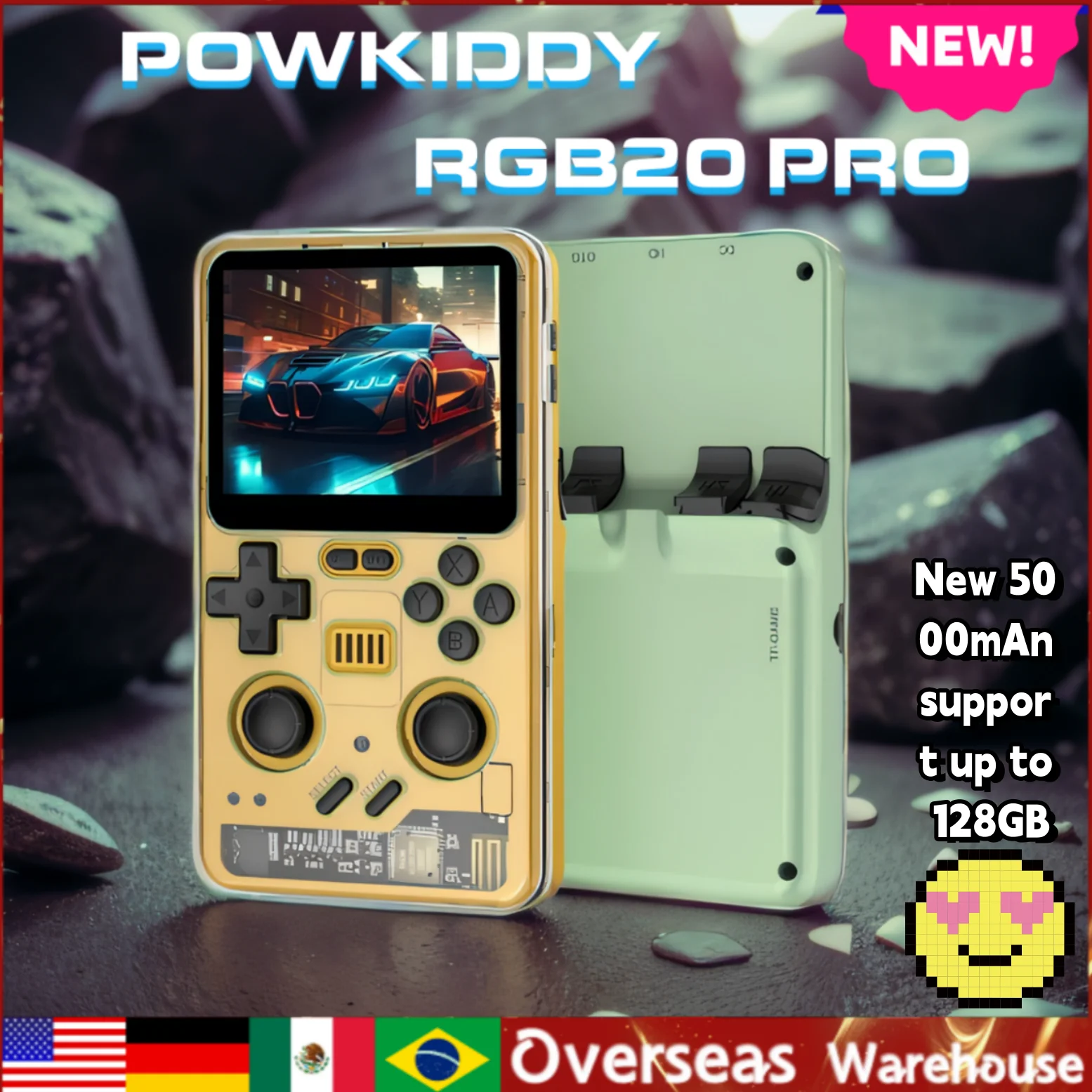 

POWKIDDY RGB20 PRO Retro Punk Style Handheld Game Console Video Game Consoles Children's Gifts 3.2 Inch 1024*768 IPS Screen