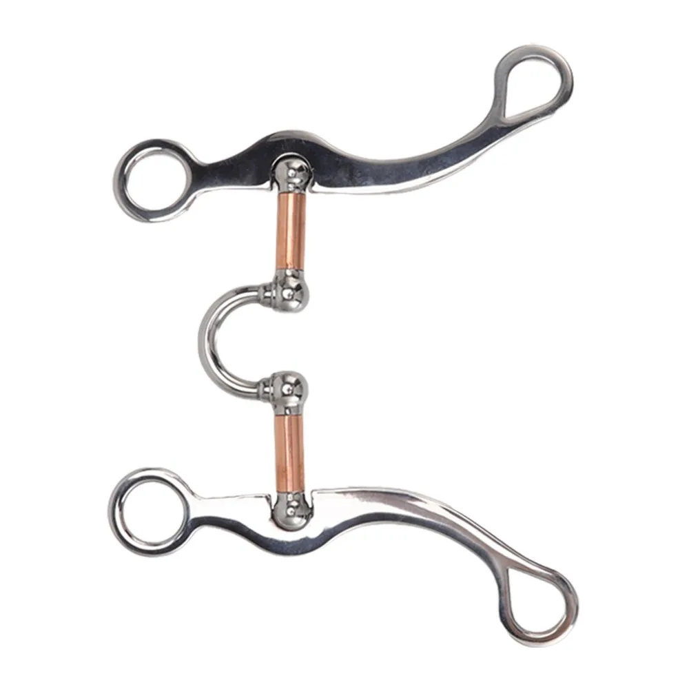 Stainless Steel Horse Snaffle Bit Wear Resistant Rose Gold Plated Horse Gag Bit Corrosion Resistant Horse Mouth Bit Racetracks