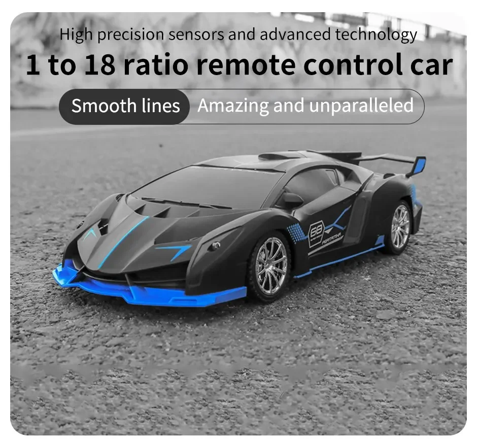 1:18 Four-Way Remote Control Car Bugatti Cool Luxury Car Sports Car Racing Model Toy Car Wireless Simulation Remote Control Car