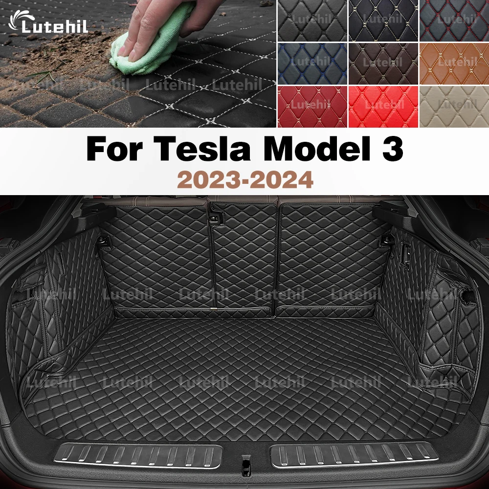 

Для Tesla Model 3 2023 2024, автоматический коврик для багажника с полным покрытием, автомобильный защитный коврик, грузовой вкладыш, аксессуары для интерьера