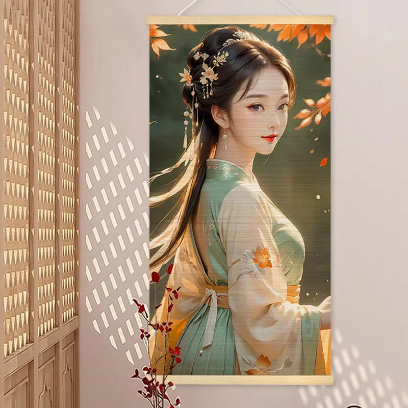 Paintings Home Decor Bamboo Tapestry Handmade Artisan Opera Beauty Wall Decor Slow Living Wabi Sabi Living Room Entryway