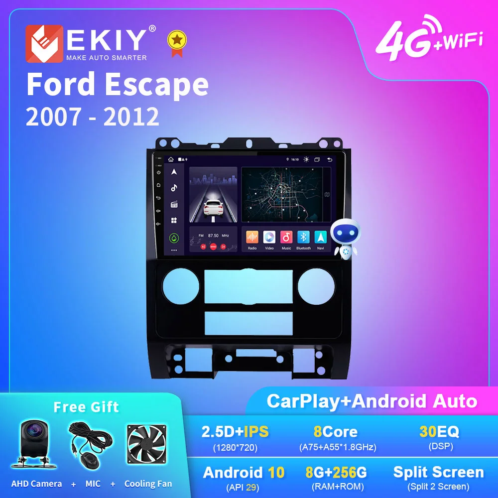 

EKIY X7 Android 10.0 Car Radio For Ford Escape 2007-2012 GPS Navi 1280*720 IPS DSP Carplay Multimedia Player Stereo Head Unit