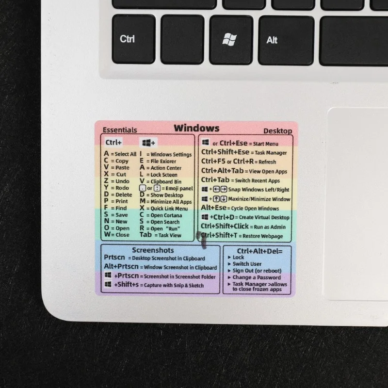 Computer Reference Keyboard Shortcut Stickers Adhesive for Windows PC Laptop Desktop for Lightroom Shortcut for Macbook Shortcut