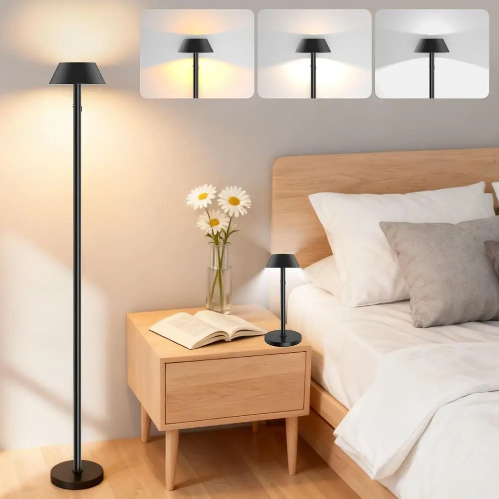 

Портативная беспроводная напольная лампа MOKOQI | Напольные лампы для чтения с регулируемой высотой | Светодиодный яркий напольный светильник для комнат с аккумулятором 7500 мАч