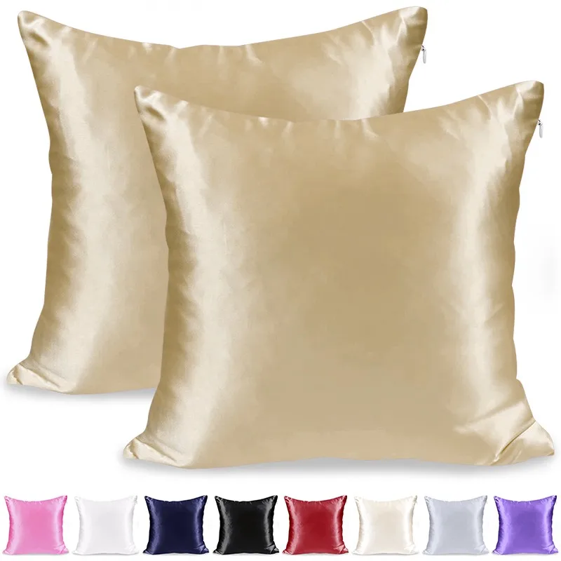 1pcs 45x45 Pillowcase Silk Pillow Cover Silky Satin Hair Beauty Pillow case Comfortable Pillow Case Home Decor