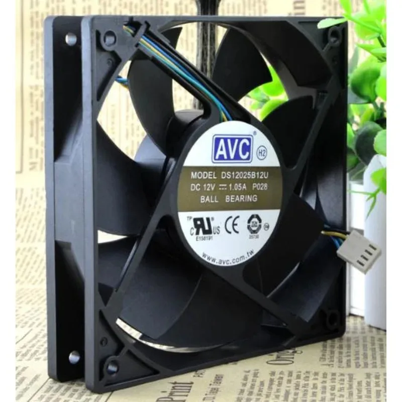 مروحة تبريد أصلية لـ AVC DS12025B12U 12 سنتيمتر 12025 12 فولت 1.05A 4-pin PWM مروحة تبريد ذكية للتحكم في السرعة
