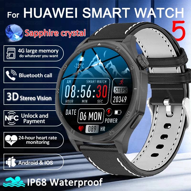 2025 New For HUAWEI IOS Watch 5 High-End Business Watch 4G Large Memory Album Smartwatch Men Sports Fitness Waterproof Bracelet