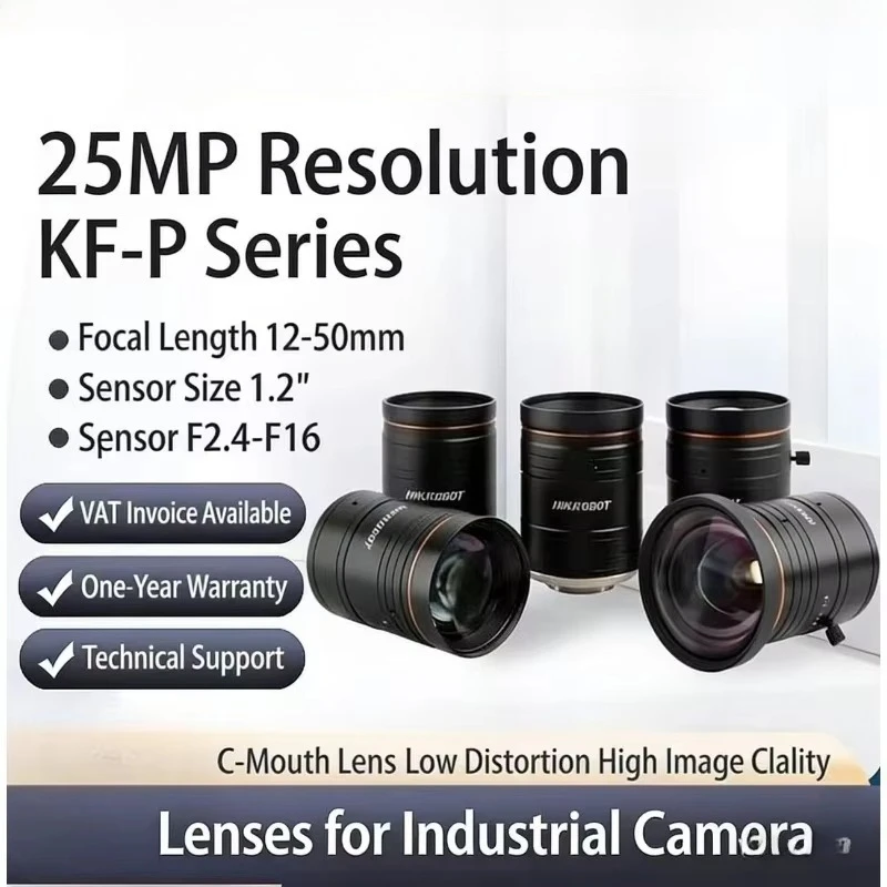 New HIKROBOT 25 Million Resolution KF-P Series Industrial Camera Lens MVL-KF1224M-25MP MVL-KF1624M-25MP MVL-KF2524M-25MP