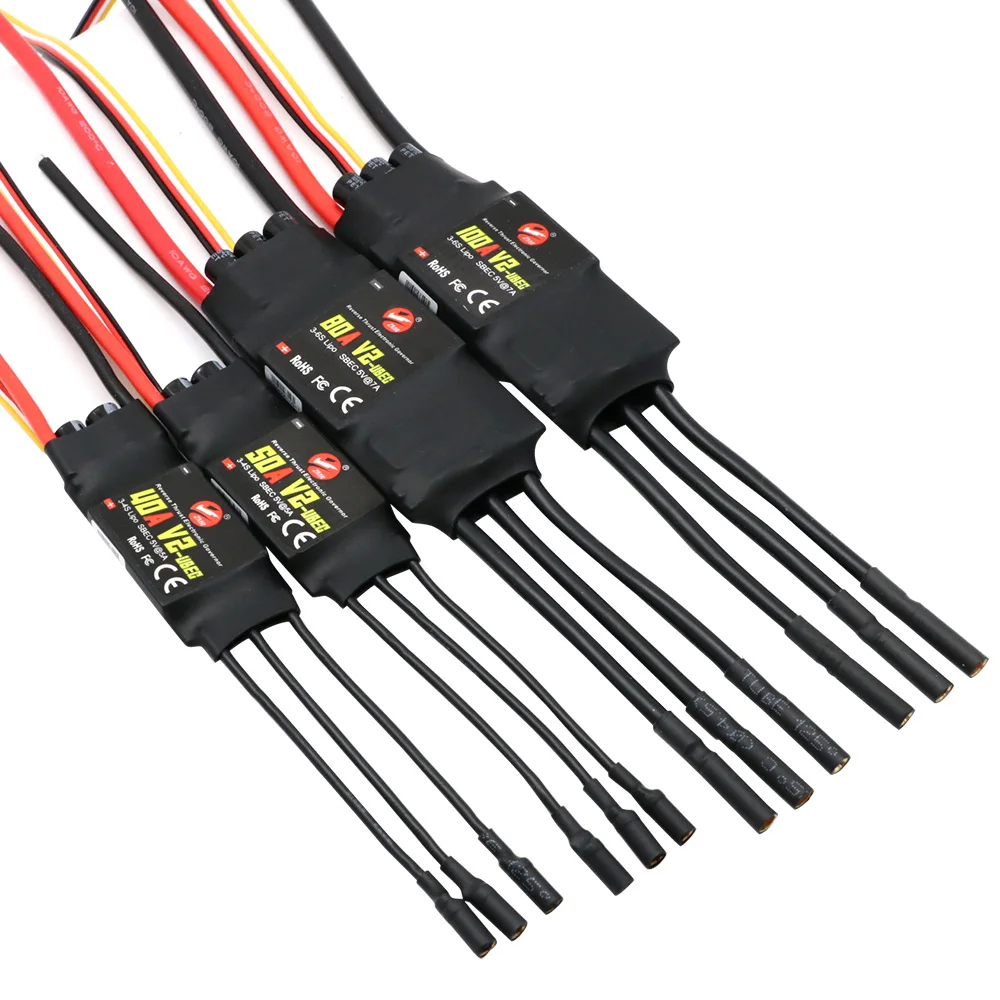 ZMR Borstelloze ESC 40A 50A 80A 100A V2 Drone ESC 2-4S Snelheidsregelaar Met BEC/UBEC voor RC Quadcopter Helikopter LXC BOM