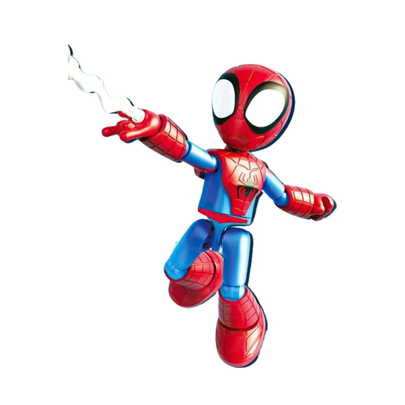 BLOCKEES Original Spidey Amazing Friends Animation Movies Peripheral Toys Q-Version Movable Model Figure Collection