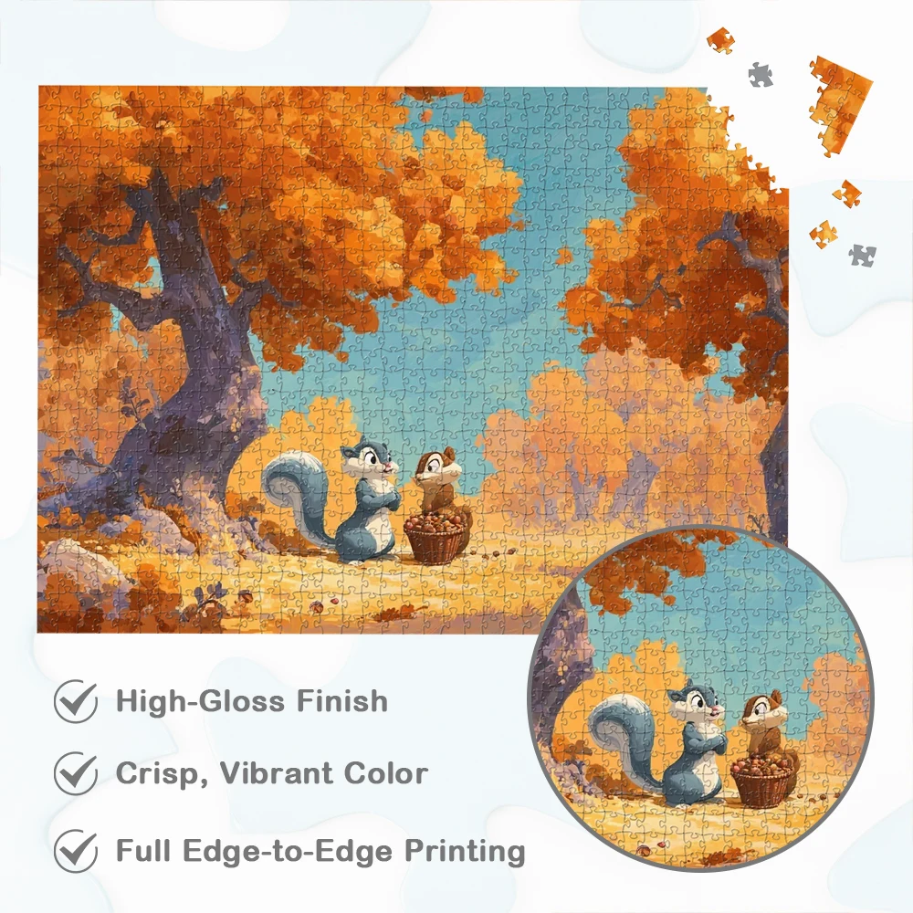 Chip en Dale Verzamelen Eikels Legzagen Disney DIY Puzzel Disney Speelse Herfst Middag Legpuzzels Speelgoed Helder Oranje Bomen Puzzels