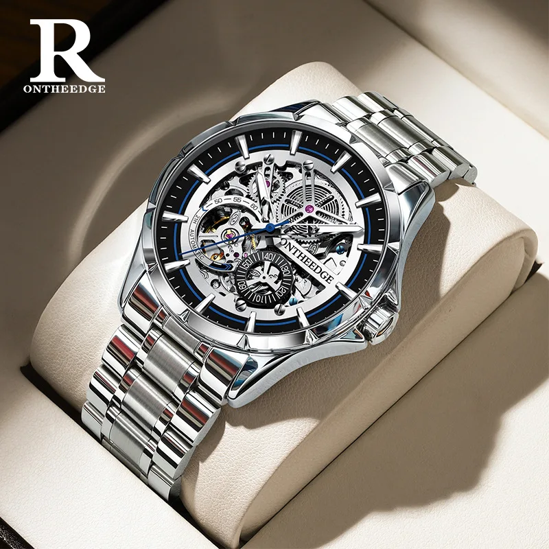 

Luxury Black Warrior Automatic Mechanical Watch for Men, Swiss Brand Design, Waterproof Skeleton Business Wristwatch