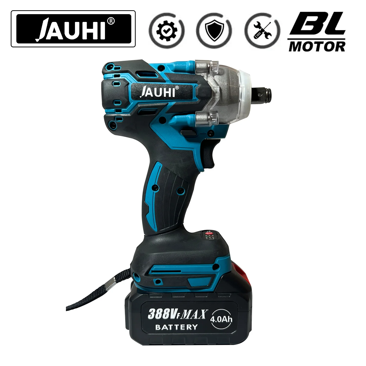 

JAUHI 520N.m Cordless Electric Impact Wrench Brushless Electric Wrench Hand Drill Socket Power Tool For Makita 18V Battery