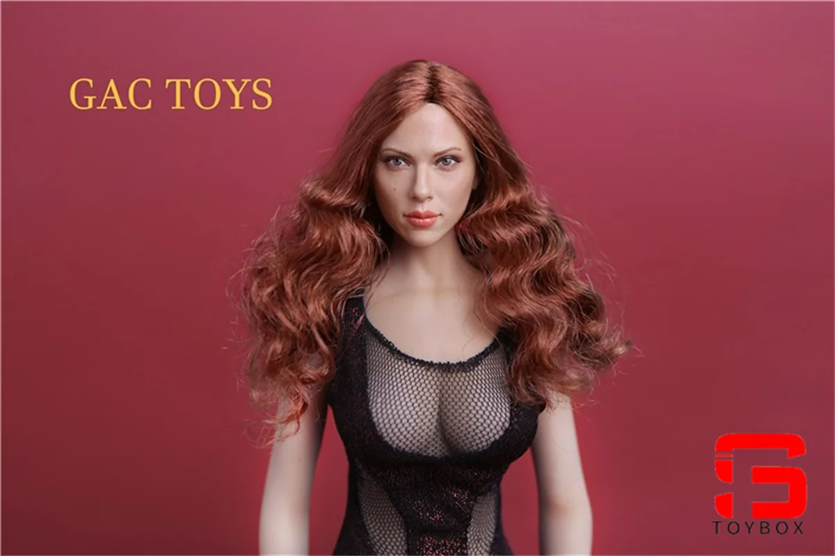 Gactoys gc002 1/6 scarlett johansson cabeça esculpida cabeça de soldado feminino escultura modelo caber figura de ação de 12 polegadas corpo bonecas