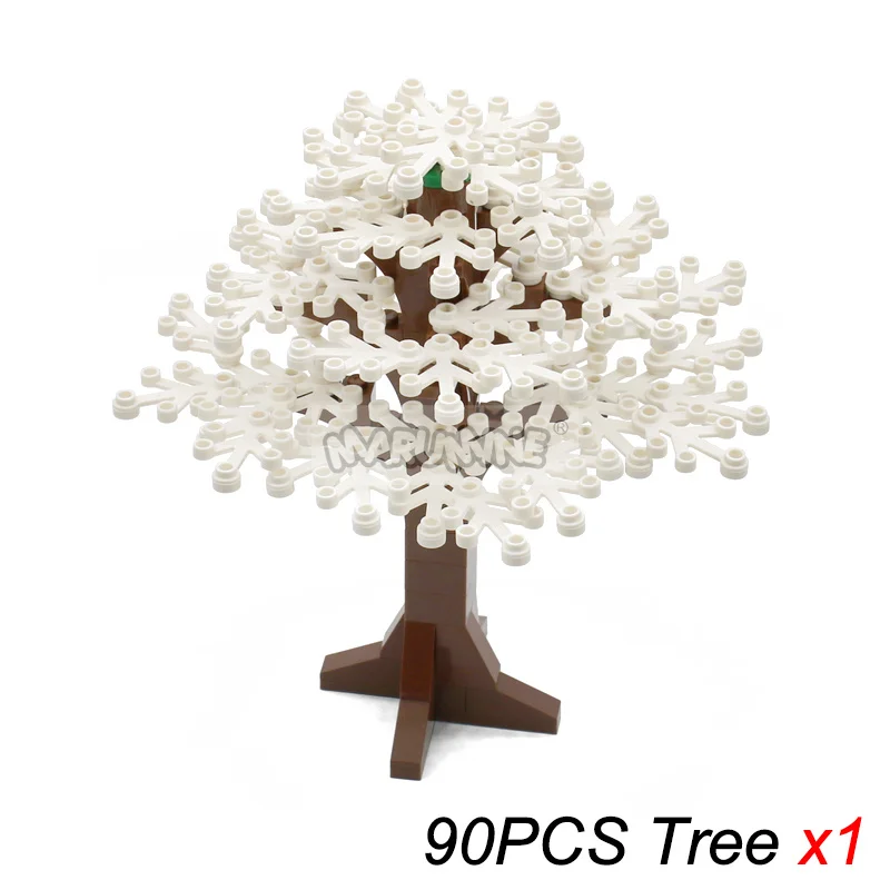 MARUMINE 90-teiliges Bausteine-Set Baum-Sets Konstruktions-MOC-Blöcke Pflanzen Natürliche Stadtansicht Park Dschungel Geschenk-Spielzeug für Kinder