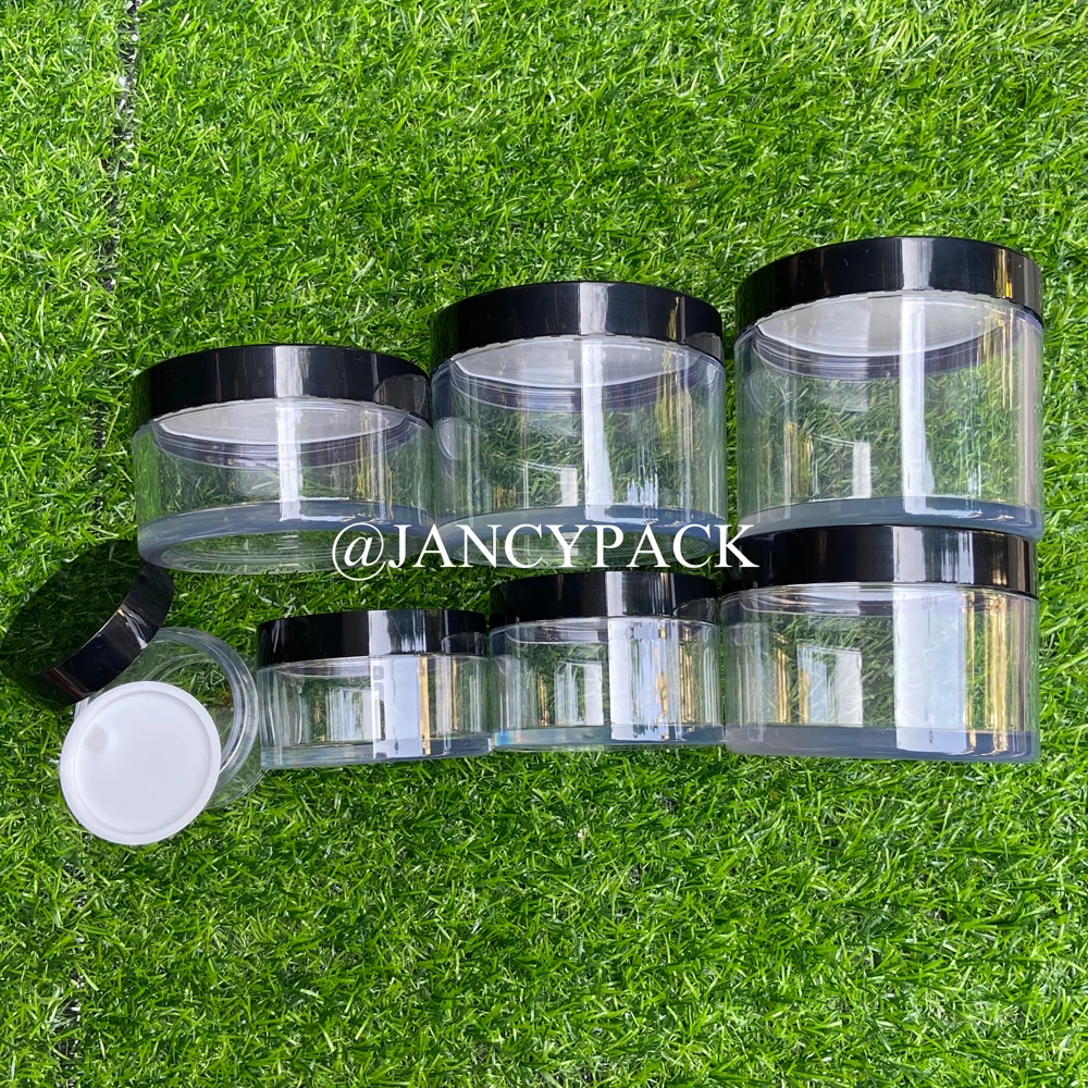 Portable Round Bottle Cream Jar Mask Cream black white thick bottle Refillable Empty Cosmetic Makeup Container Storage Box