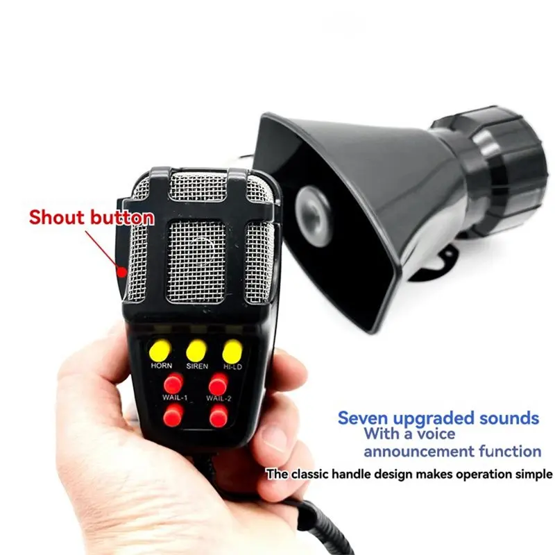 Durable-Loudspeaker Horn 12V Car Alarm Horn With 7 Tones Wireless Remote Control Alarm Horn For Motorcycle Modified Vehicles