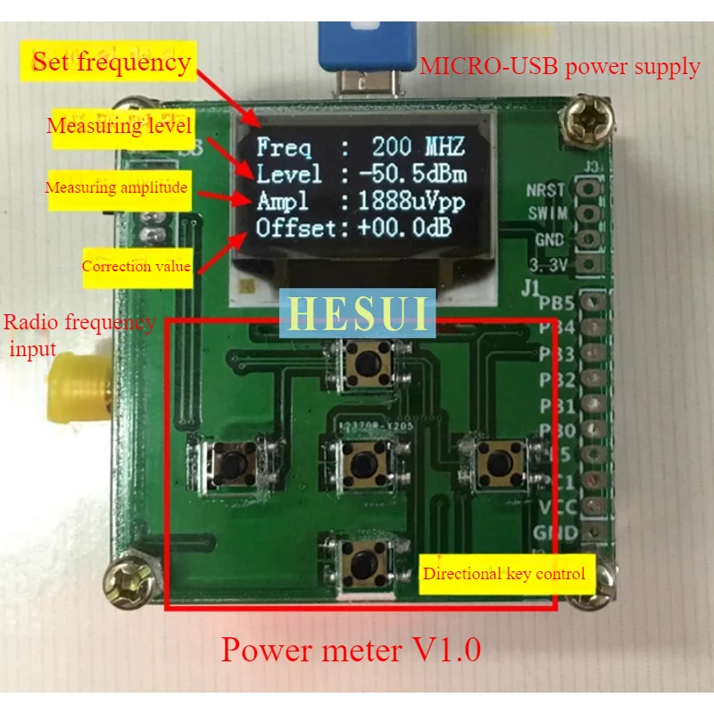 Rf power meter V1.0 500Mhz -80 ~ 10 dBm