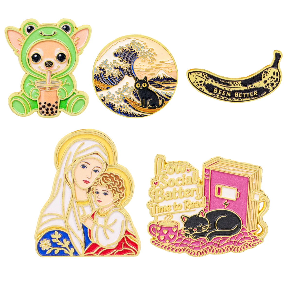 Sweet Puppy Boba Drink Enamel Pin Frog Costume Brooch Lapel Badge Purse Charm Lovely Cartoon Jewelry Friend Birthday Present
