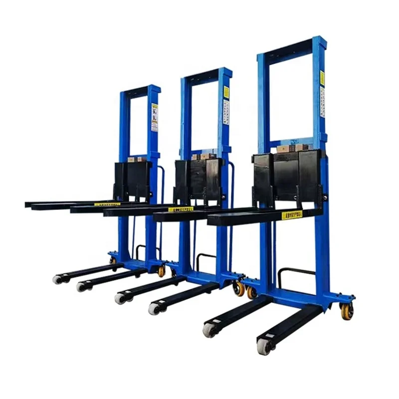 Pallet Stacker Hydraulic Small Hand Remote Control Electric Forklift Manual Portable 500 Kg 1000kg Hand Pushed Forklift