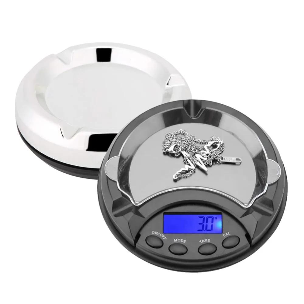 Plastic Material Electronic Digital Jewelry Scale Black Scale Precise Weighing Digital Ashtray Scale Pocket Scale Kitchen Use