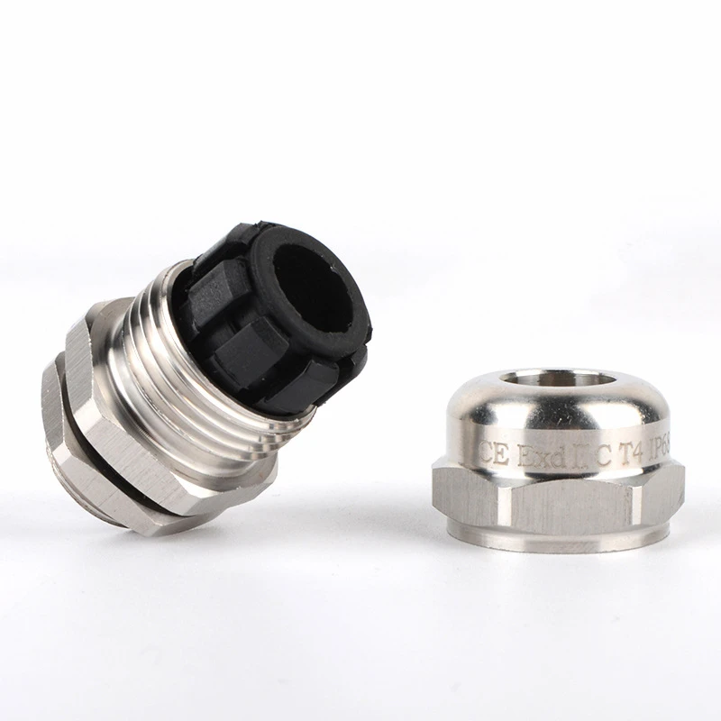 5 Pcs 304 Stainless Steel Waterproof Cable Glands M Series Strain Relief Cord Connector Silver Joints Cord Grip Wire Glands