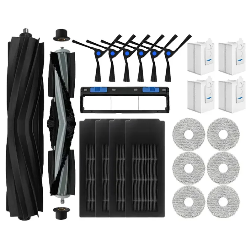 A76G-For Ecovacs X2 Omni / X2 Pro / X2 غطاء فرشاة الجانب الرئيسي فلتر Hepa ممسحة الملابس كيس لجميع الغبار استبدال إكسسوارات قطع غيار