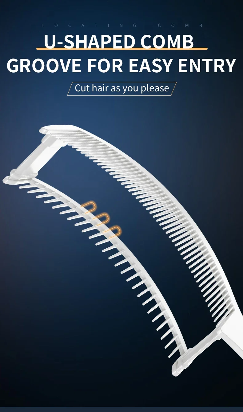 Friseur-Haarschnittkamm mit flacher Oberseite, gebogenes Haarschneiden, geschwungener Kamm, professioneller gebogener Positionierungskamm zum Haarschneiden – Detail 15