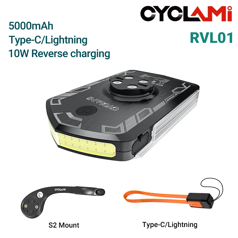 Luz de bicicleta CYCLAMI RVL01, luz diurna, compatible con Garmin XOSS IGPSPORT, luz de seguridad para bicicleta, luz de visibilidad lateral